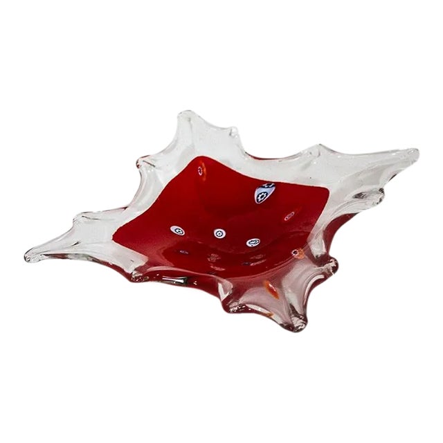 Murano Glass Splash Style Dish Millefiori - Made in Italy For Sale