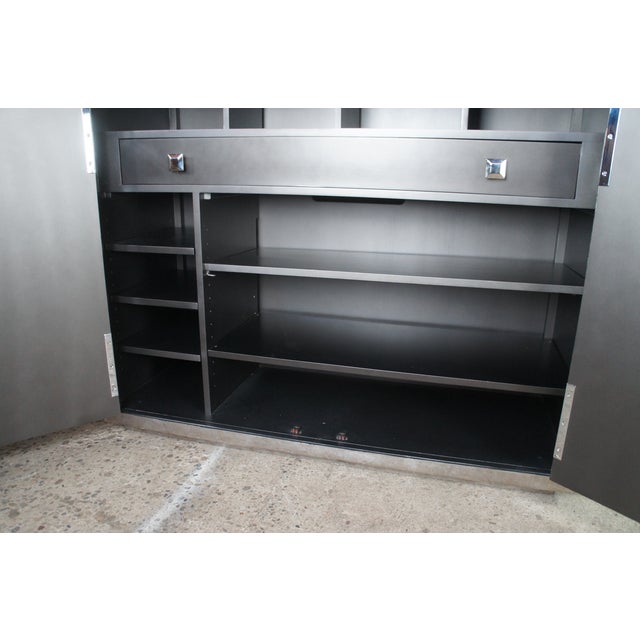 Late 20th Century Lexington Ariana Sanremo Silver Leaf Divided Clothing Armoire Cabinet For Sale - Image 9 of 14