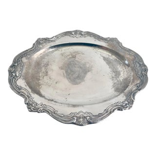 Vintage Silver Plate Tray For Sale