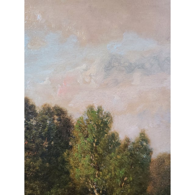 Claude E. Picault Antique Oil Painting 19th Century Pastoral Pond Landscape For Sale In Los Angeles - Image 6 of 17