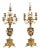 Brevettato Italian Pair of Marble and Gilt Bronze Candelabra For Sale