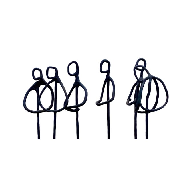 Contemporary Signed Abstract Iron Figural Sculpture "The Gathering" by Acs For Sale - Image 10 of 12