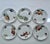 Set of Six Louis Lourioux ”Vesca” Berry Haute Porcelaine Canape Plates produced by Philippe Deshoulieres.. Appetizers....