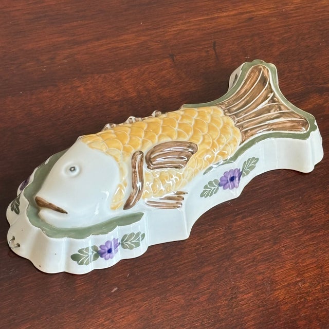French Country Mid-20th Century Decorative Ceramic Fish Mold Wall Hanging For Sale - Image 3 of 11