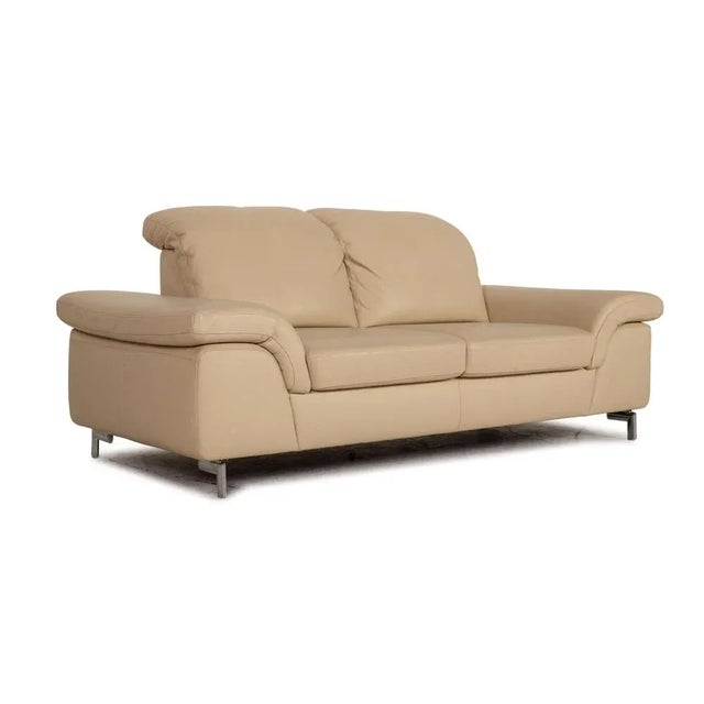 Cream 2-Seater Leather Sofa by Willi Schillig For Sale - Image 8 of 12