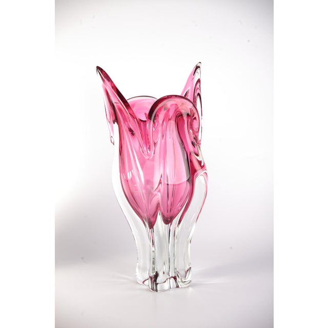 Mid-Century Modern Czech Glass Vase by Josef Hospodka for Sklarny Chribska, 1970s, Set of 2 For Sale - Image 3 of 14