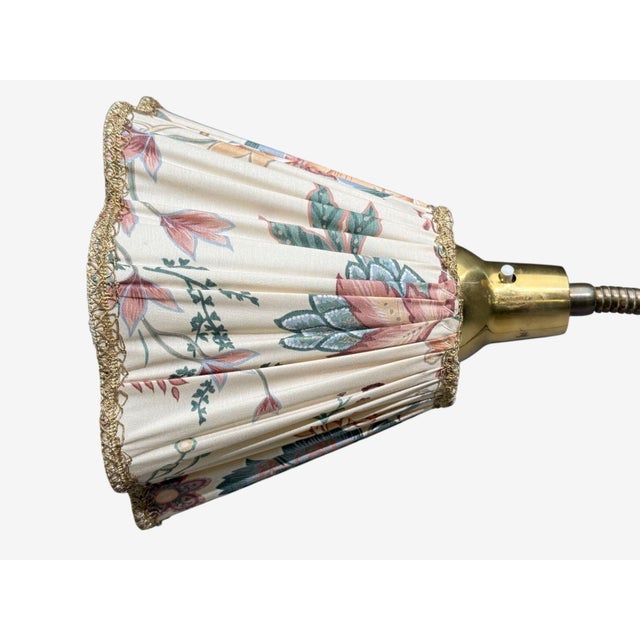 Swedish Modern, Adjustable Floor Lamp, Wood, Metal, Fabric, Sweden, 1950s For Sale In New York - Image 6 of 15