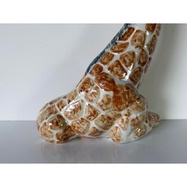 1980s Vintage Hand-Painted Ceramic Giraffe Sculpture For Sale - Image 10 of 12