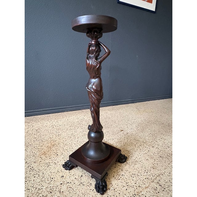 Art Nouveau Pedestal by E.Kopriwa Co. Architectural Modelers and Wood Carvers. For Sale - Image 11 of 18