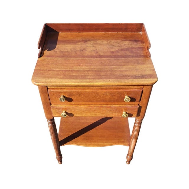 1950s Willett Furniture Wildwood Cherry TwoDrawer Side Table