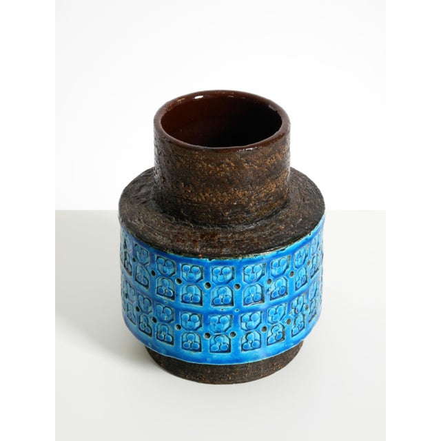Blue Rimini Blue Ceramic Vase by Aldo Londi for Bitossi, Italy, 1960s For Sale - Image 8 of 15