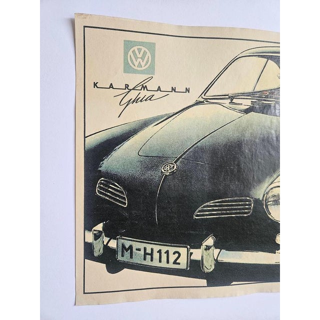 Art Deco Volkswagen Karmann Automobile Advertising Poster, 1930s For Sale - Image 6 of 8