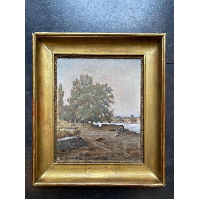 Henri Duvoisin, Geneva Countryside, Oil on Canvas, 1919 For Sale - Image 7 of 8