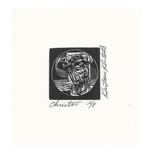 1969 Christos Miniature Woodcut by Ken MacKintosh