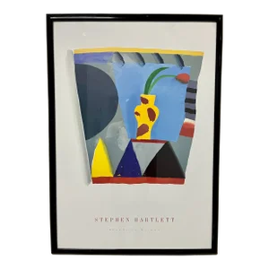 Stephen Bartlett, Recent Paintings, Framed Exhibition Poster. Circa 1980s