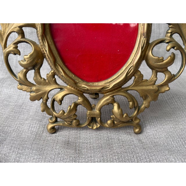 Rococo Ornate Rocco Style Brass Picture Frame For Sale - Image 3 of 18