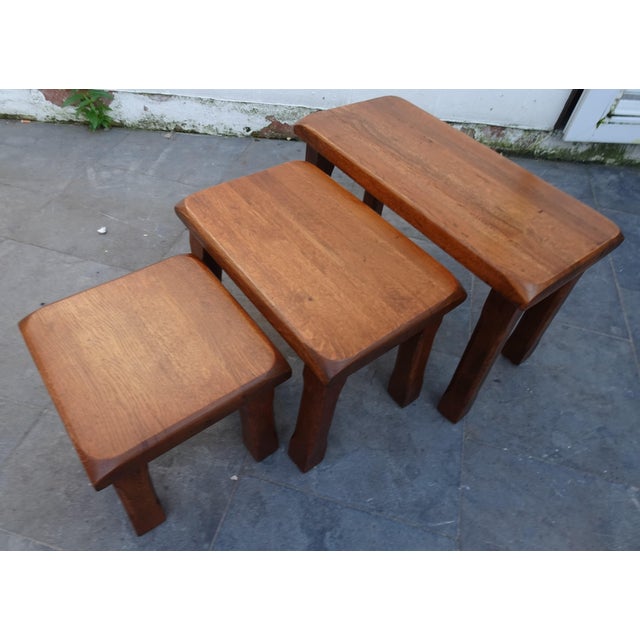 Vintage Brutalist Nesting Tables, Set of 3 For Sale - Image 6 of 15