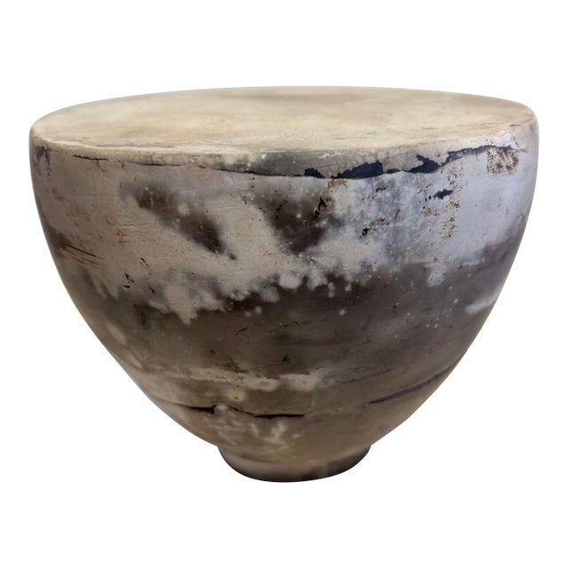 Pit-Fired Ceramic Pedestal by Nancy Pirri For Sale