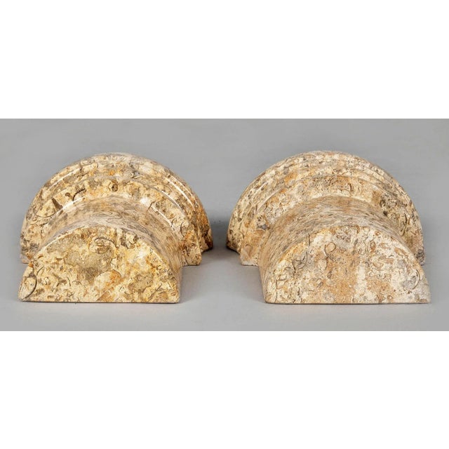 1980s 1980s Fossil Stone Column Bookends - a Pair For Sale - Image 5 of 7
