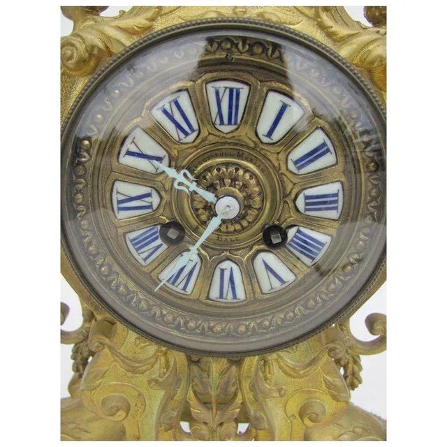 Late 19th Century Late 19th Century Dore Bronze French Clock For Sale - Image 5 of 12
