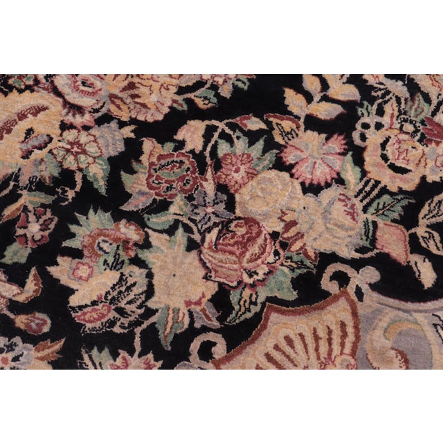 Art Nouveau 1990's Medallion Pak-Persian Black/Gray Wool Rug - 8'11'' X 12'0'' For Sale - Image 4 of 9