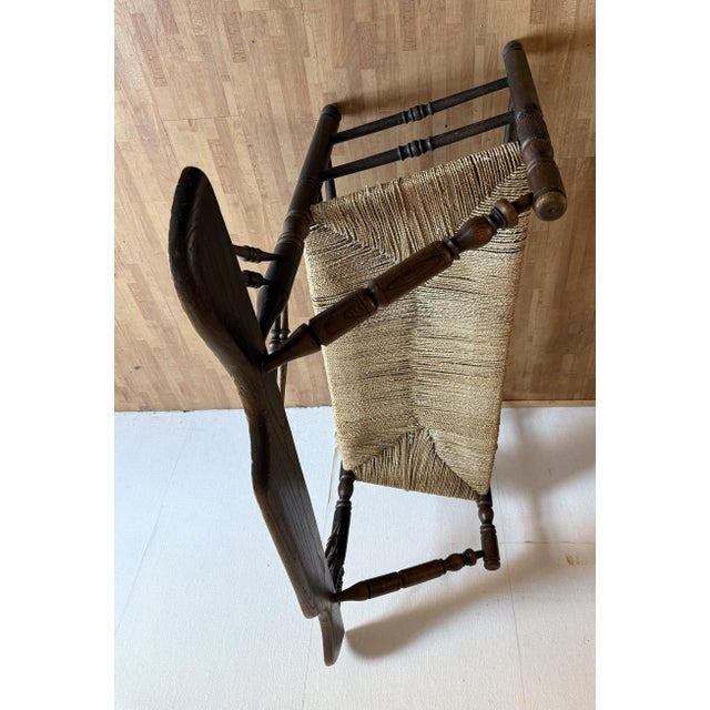 Vintage Dutch Wicker Wooden Armchair and Sofa, 1920s, Set of 2 For Sale - Image 14 of 17