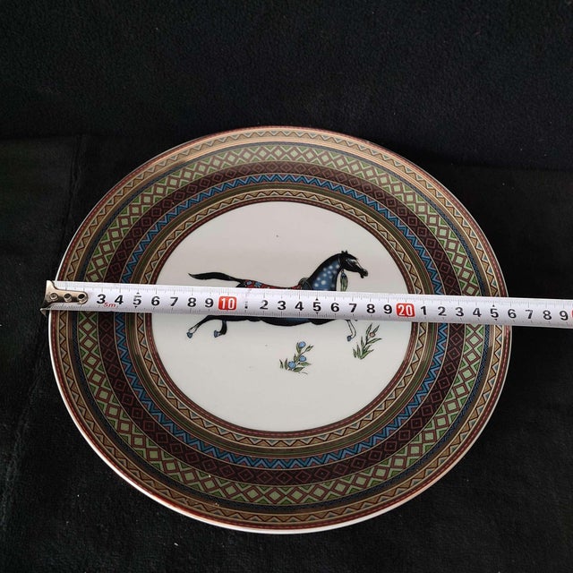 Chinese Ceramic Plate,Famille Rose Porcelain Plate Hand Painted Horse Pattern For Sale - Image 10 of 10
