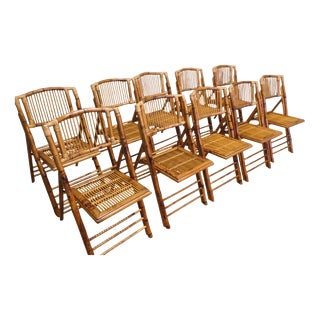 Large Bamboo Plantation Dining Chairs, 1970, Set of 10 For Sale