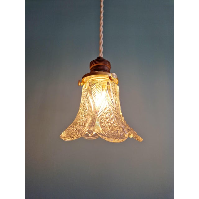 Art Deco Pendant Lights in Clear Glass, 1930s, Set of 3 For Sale - Image 14 of 17