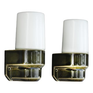 Mid-Century Modern Swedish 6081 Porcelain Wall Lights from Ifö, 1970s, Set of 2 For Sale