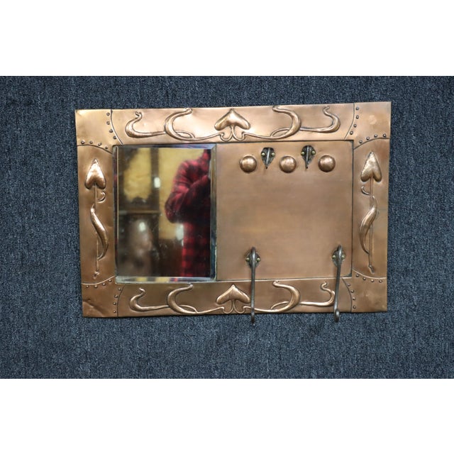 Metal 1920s Arts & Crafts Copper Mirror For Sale - Image 7 of 7