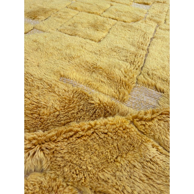 Yellow Yellow Moroccan Modern Wool Rug For Sale - Image 8 of 9