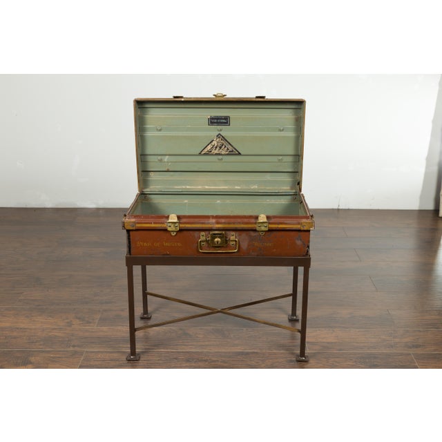 English Early 20th Century Star of India Ship's Trunk Made by Newton Shakespeare and Co. on Custom Base For Sale - Image 3 of 12