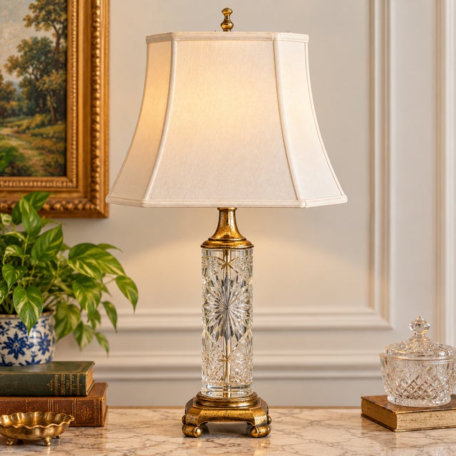 Mid-Century Modern Vintage Mid-Century Modern Ivory Octagonal Bell Lamp Shade For Sale - Image 3 of 12