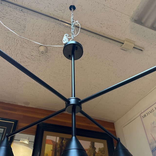 Metal Elyccupa Modern Cone Chandelier, Matte Black For Sale - Image 7 of 12