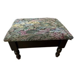 Vintage Late 20th Century Wood Foot Stool With Storage For Sale