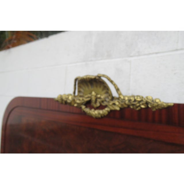 French French Tall Burlwood Inlay Queen Size Bed 5918 For Sale - Image 3 of 12