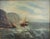 Realism Antique 19th C. Continental Stormy Seascape With Sailboat Oil on Canvas Painting For Sale - Image 3 of 9