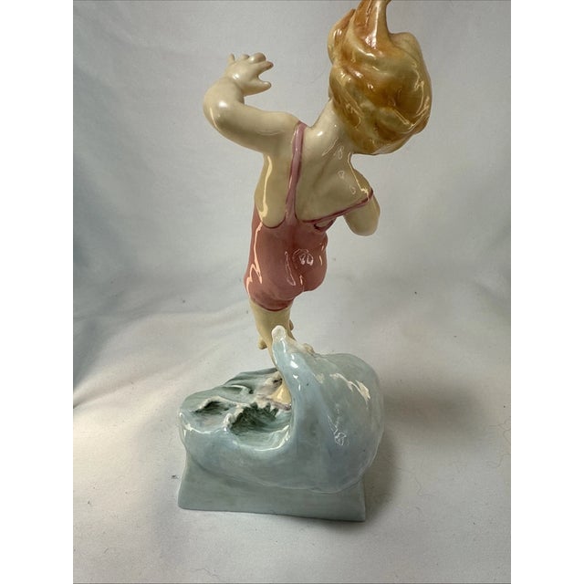 Mid-Century Modern Vintage MCM Royal Worcester July Porcelain Figurine For Sale - Image 3 of 5