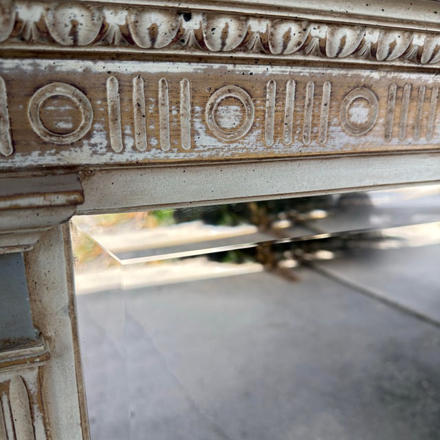 Vintage Gustavian Style Trumeau Mirror - Newly Painted For Sale - Image 9 of 12