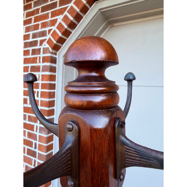 Antique Turned Mahogany Coat & Hat Rack, Circa 1890-1910 For Sale - Image 4 of 18