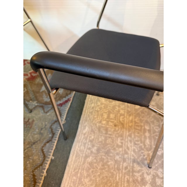 Black Hightower Modernist Stackable Arm Chairs, Pair For Sale - Image 8 of 12