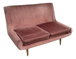 Mid Century Brown Upholstered Sofa by Prestige for Bassett