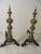 Brass Antique Brass & Iron Andirons - a Pair With Iron Dogs For Sale - Image 8 of 11