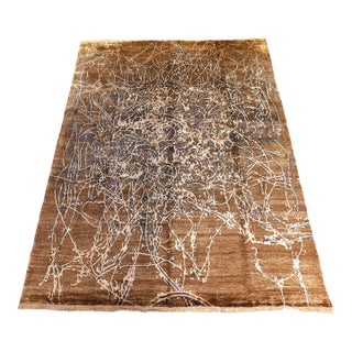Hand Knotted Modern Style Rug in Bamboo Silk. 8'x 10'2" For Sale