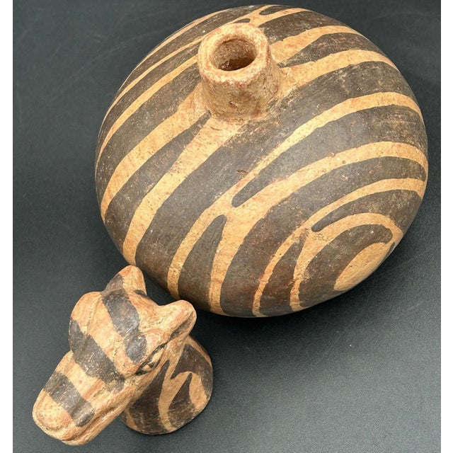 Antique West African Zoomorphic Terracotta Lidded Vessel Giraffe Antelope Niger River Valley Tribal Art This rare and...