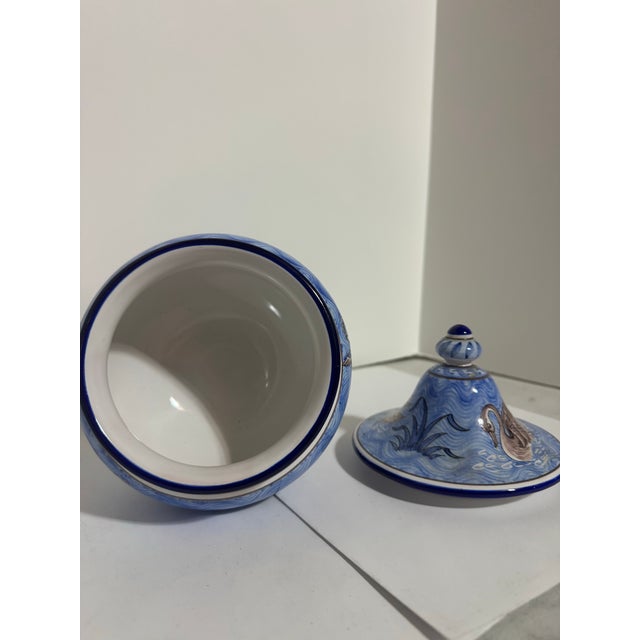 This is a Gabriel Montagnon Nevers Faience Covered Pot featuring Renaissance-style polychrome decoration...