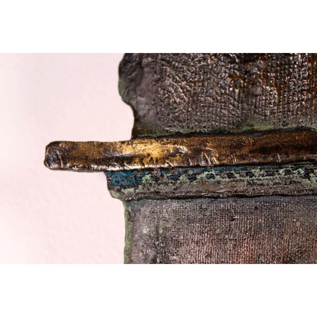 Bronze Late 20th Century Le Souvenir II Modern Polychromed Bronze Hanging Wall Sculpture Signed Sue Linburg For Sale - Image 8 of 13