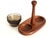 1970s Dansk Teak Wood Condiment Set With Smoked Glass Bowls, 3 Piece Set For Sale In Miami - Image 6 of 11