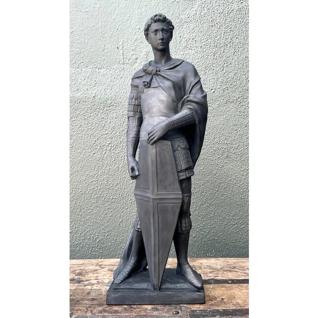 This exceptional terracotta sculpture of Saint George is a refined late 19th to early 20th-century interpretation of...